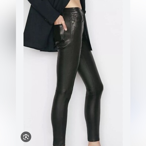 Frame Denim Shiny Black Leather Pants - Picture 11 of 11